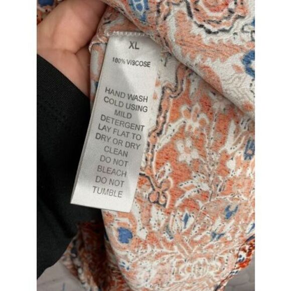 ALBERTO MAKALI Womens XL Casual Loose Tunic Top Orange Long Sleeve 100%Viscose - Picture 6 of 8